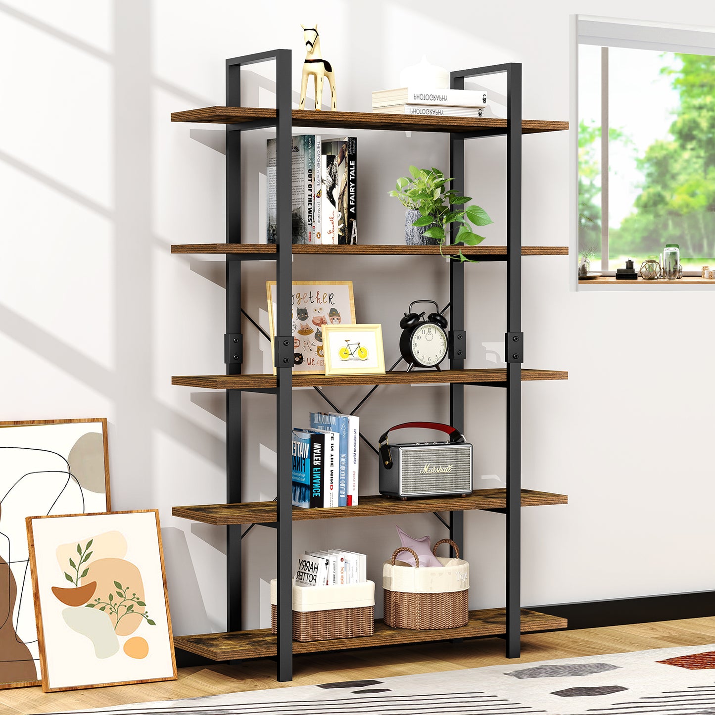 RTUSAS Metal Bookshelf