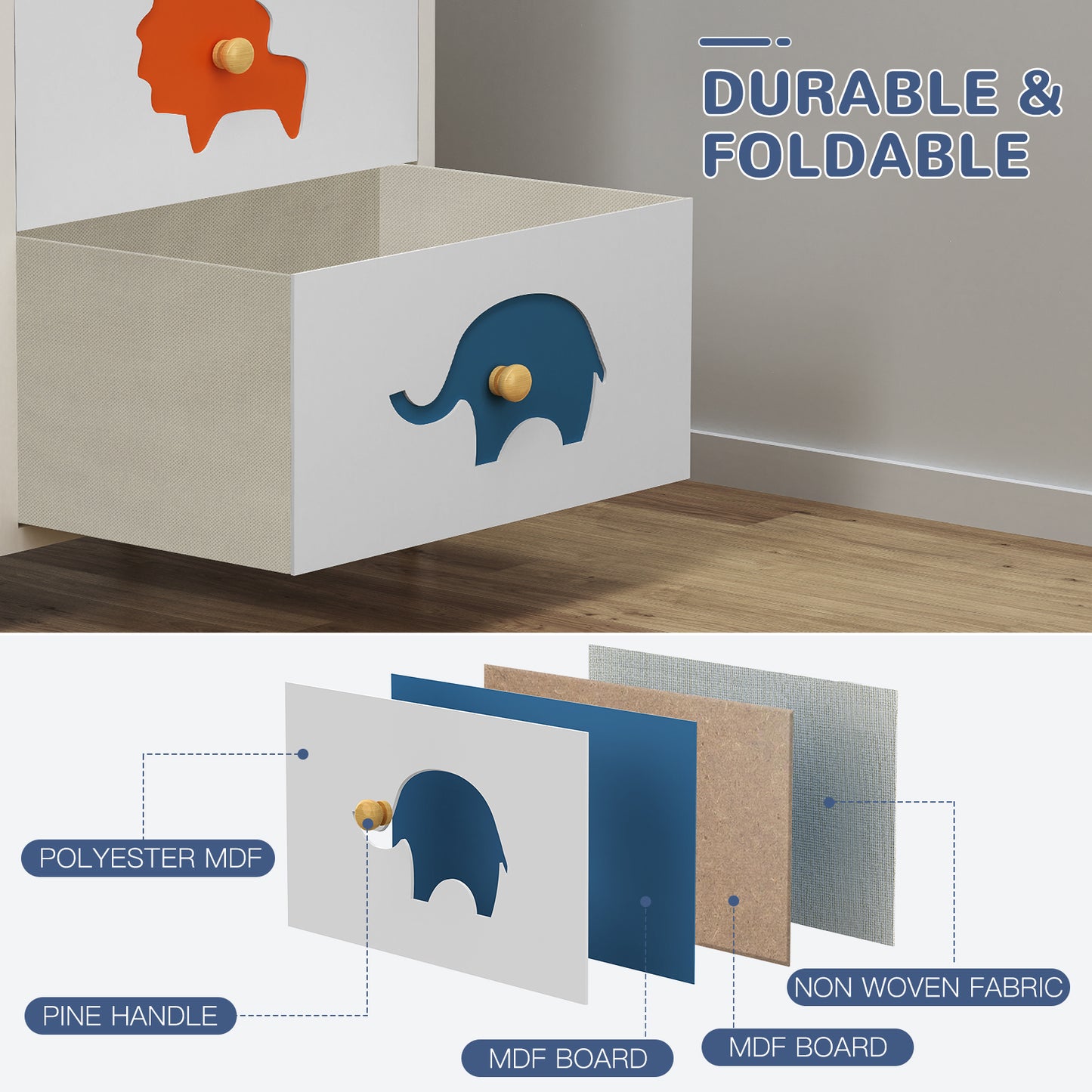RTUSAS Kids Drawer Dresser