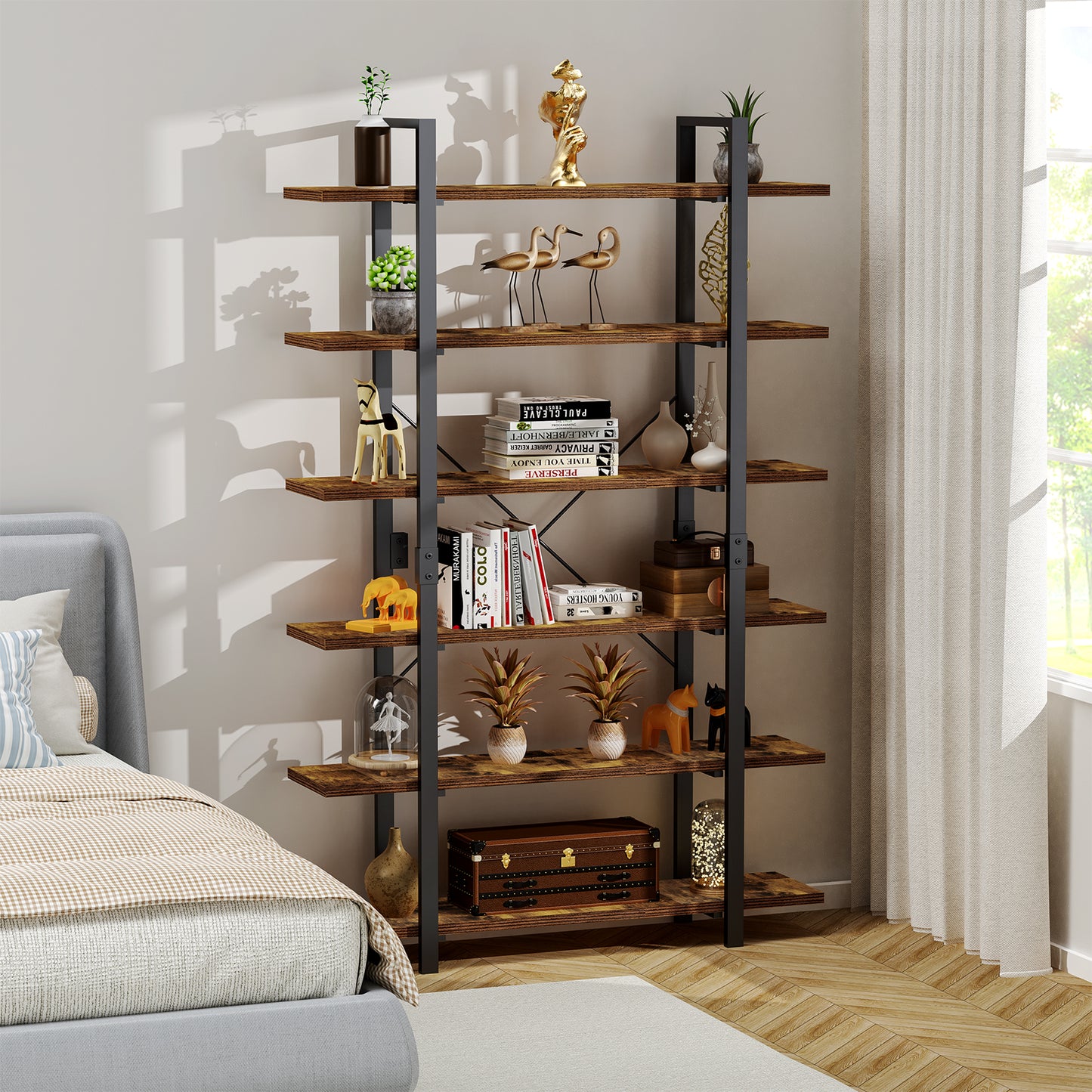RTUSAS Metal Bookshelf