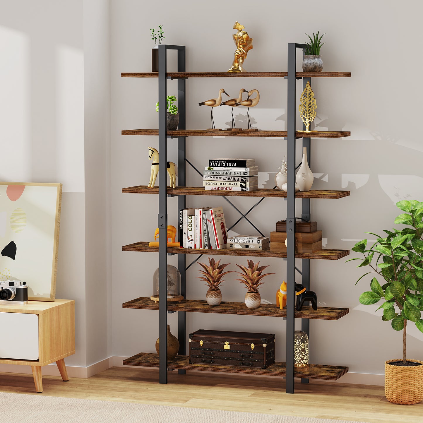 RTUSAS Metal Bookshelf